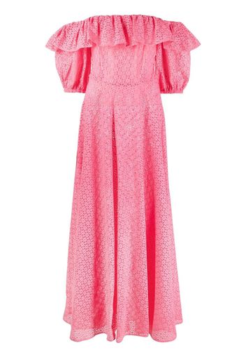 P.A.R.O.S.H. off-shoulder broderie anglaise dress - Pink