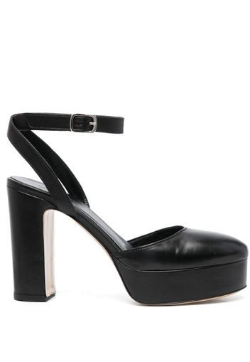 P.A.R.O.S.H. leather 115mm block heels - Black