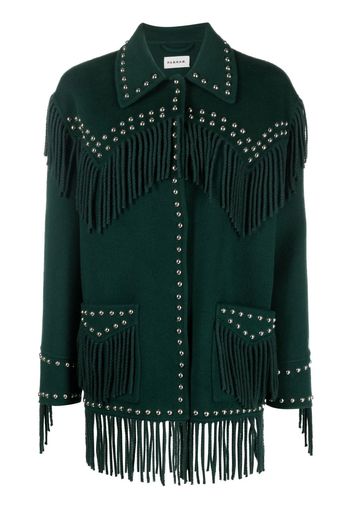 P.A.R.O.S.H. studded fringed jacket - Green