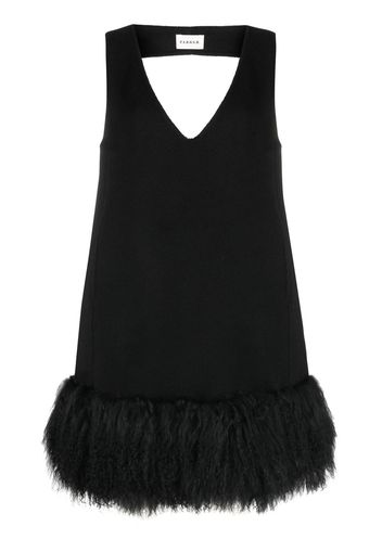 P.A.R.O.S.H. shearling-hem minidress - Black