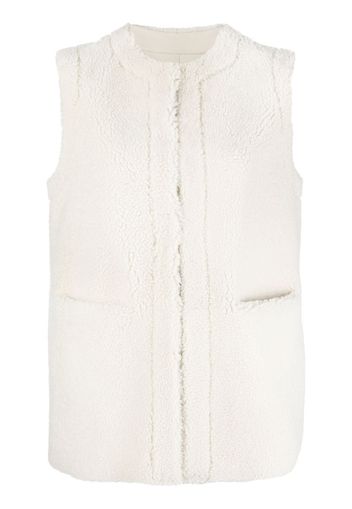 P.A.R.O.S.H. sleeveless shearling jacket - White