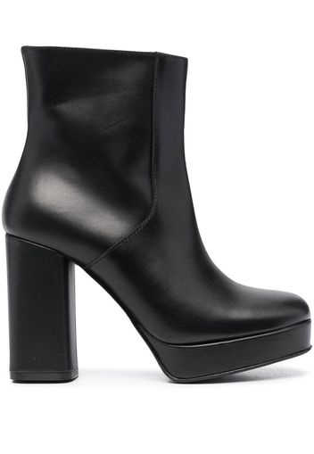 P.A.R.O.S.H. platform leather ankle boots - Black