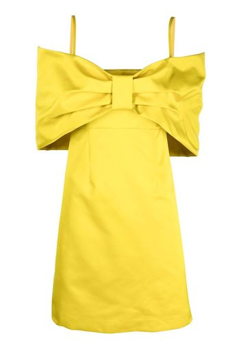 P.A.R.O.S.H. bow-detail cold-shoulder dress - Yellow