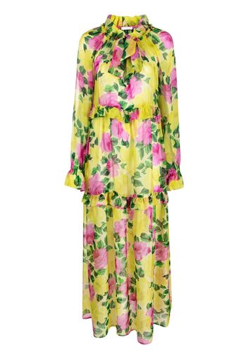 P.A.R.O.S.H. long-sleeve floral-print dress - Yellow