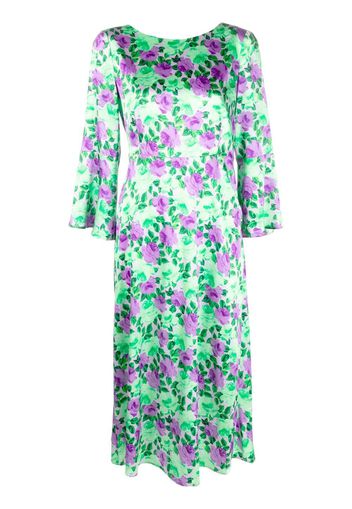 P.A.R.O.S.H. floral-print boat neck dress - Green