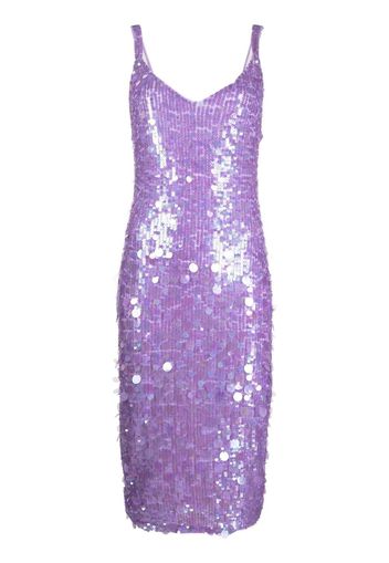 P.A.R.O.S.H. sequin-embellished midi dress - Purple