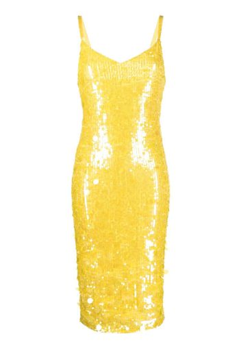 P.A.R.O.S.H. sequin-embellished midi dress - Yellow