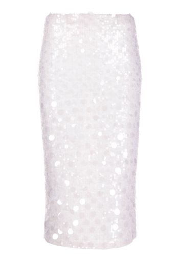 P.A.R.O.S.H. sequin-embellished midi skirt - White
