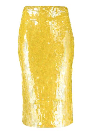 P.A.R.O.S.H. sequin-embellished midi skirt - Yellow