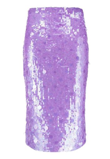 P.A.R.O.S.H. sequin-embellished midi skirt - Purple