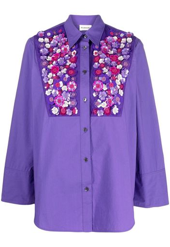 P.A.R.O.S.H. floral-appliqué shirt - Purple