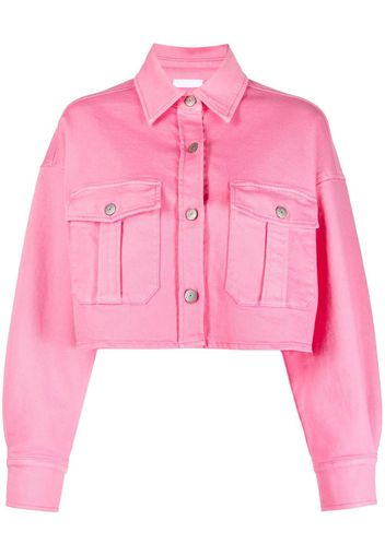 P.A.R.O.S.H. cropped denim jacket - Pink