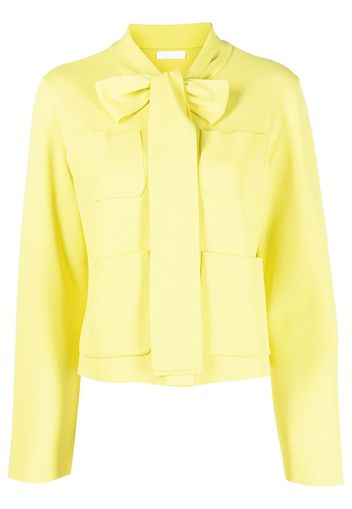 P.A.R.O.S.H. pussy-bow cardigan - Yellow