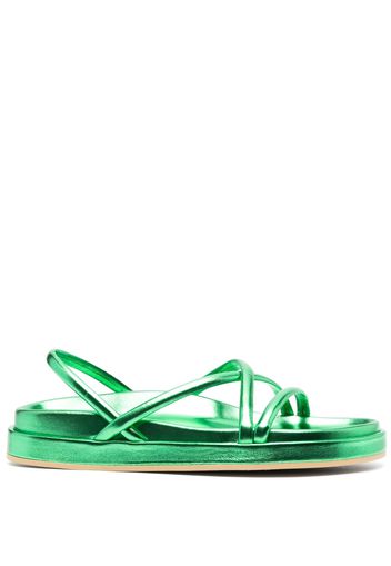 P.A.R.O.S.H. metallic-finish leather sandals - Green