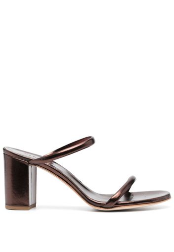 P.A.R.O.S.H. 80mm metallic-effect leather sandals - Brown