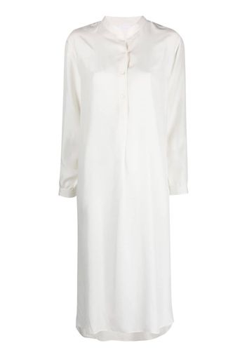 P.A.R.O.S.H. collarless midi shirt dress - White