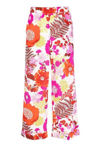 P.A.R.O.S.H. floral-print wide-leg trousers - Pink