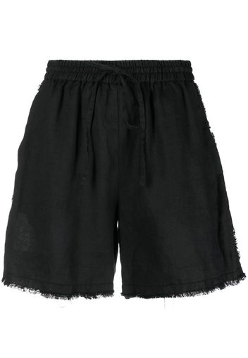 P.A.R.O.S.H. frayed drawstring-waist shorts - Black