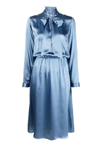 P.A.R.O.S.H. tie-neck silk dress - Blue