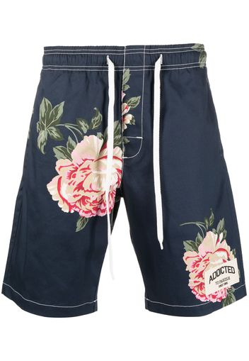 P.A.R.O.S.H. floral-print knee-length shorts - Blue