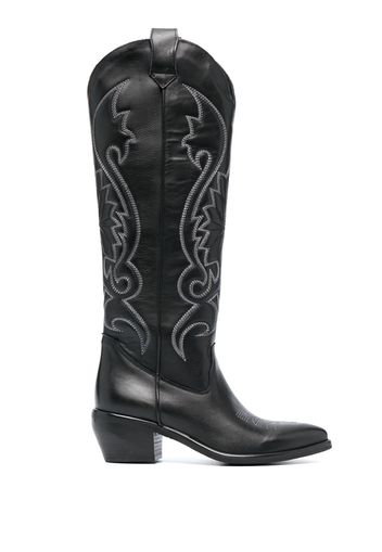 P.A.R.O.S.H. Western 60mm leather knee-high boots - Black