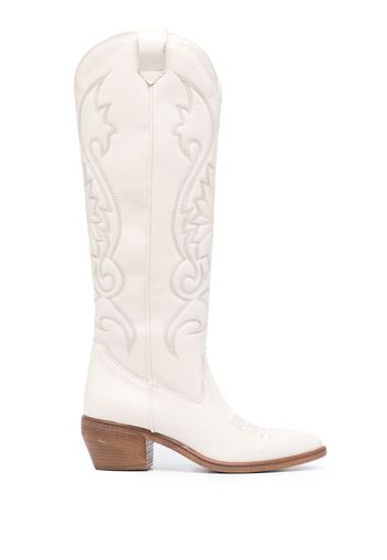 P.A.R.O.S.H. Western 60mm leather knee-high boots - Neutrals