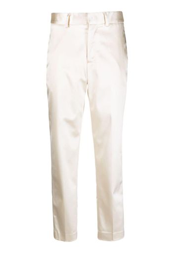P.A.R.O.S.H. tapered satin trousers - Neutrals