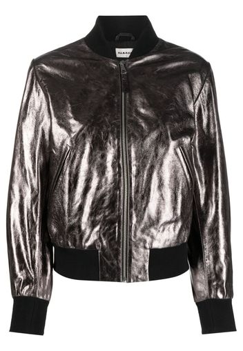 P.A.R.O.S.H. metallic leather bomber jacket - Silver