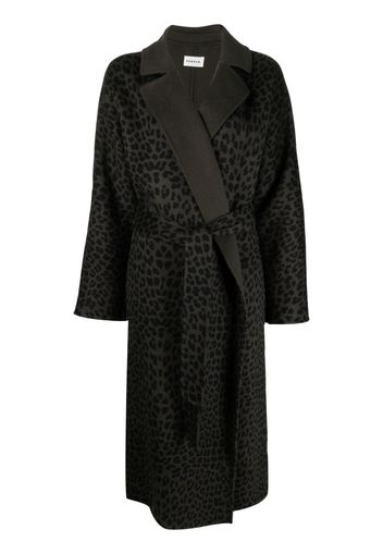 P.A.R.O.S.H. Cappotto leopard-print belted coat - Green