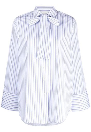 P.A.R.O.S.H. striped pussy-bow cotton shirt - Blue