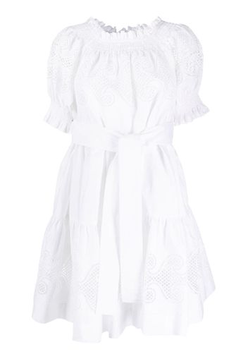 P.A.R.O.S.H. eyelet-embellished cotton minidress - White