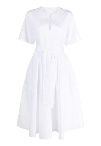 P.A.R.O.S.H. short-sleeved cotton flared dress - White