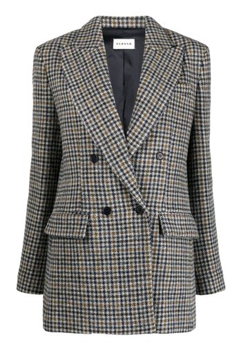 P.A.R.O.S.H. check-pattern wool blazer - Blue