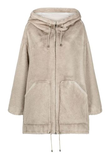 P.A.R.O.S.H. faux-shearling hooded coat - Neutrals