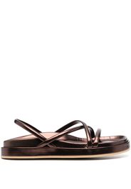 P.A.R.O.S.H. metallic-effect leather sandals - Brown