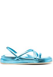 P.A.R.O.S.H. metallic-finish leather sandals - Blue