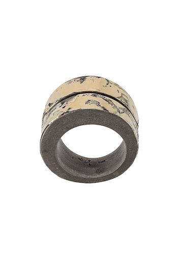 18kt gold Crevice thick-band ring