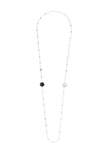 18kt rose gold Bon Ton smokey quartz, milky quartz and diamonds necklace