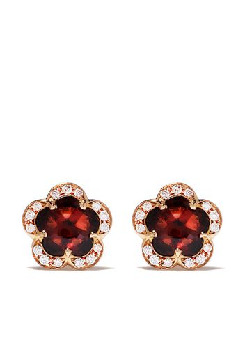 18kt rose gold diamond garnet Figlia dei Fiori stud earrings