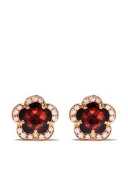 18kt rose gold diamond garnet Figlia dei Fiori stud earrings