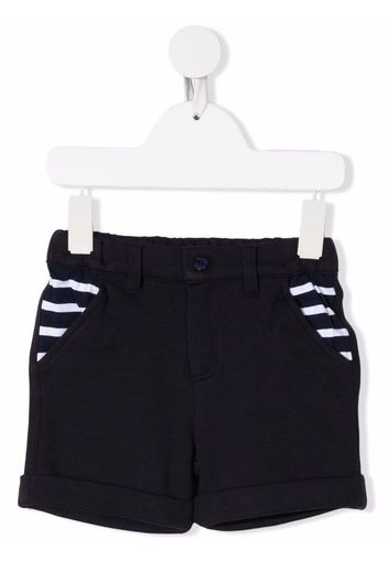 Patachou stripe-detail cotton shorts - Blue