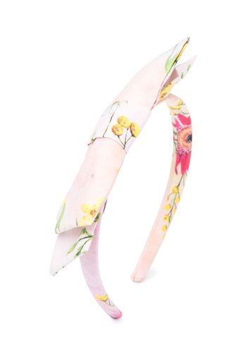 Patachou floral-print bow headband - Pink