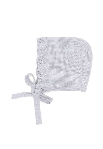 Patachou tie-fastening knit cap - Grey