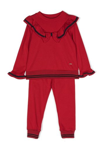 Patachou ruffle two-piece set - Red