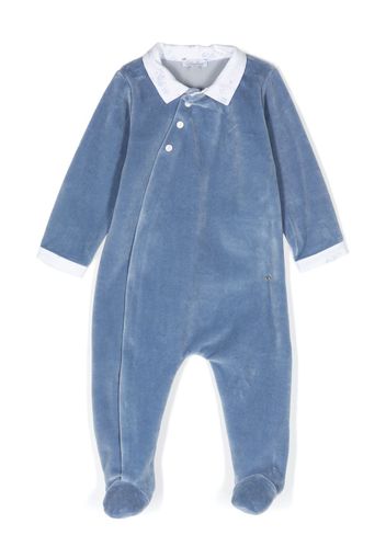 Patachou off-centre button babygrow - Blue