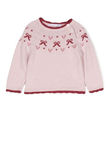 Patachou intarsia-knit jumper - Pink