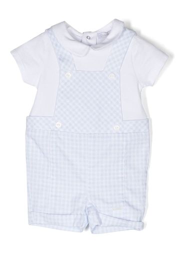 Patachou checkered shorts romper - Blue