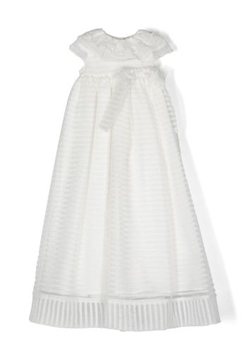 Patachou bow-detail patterned-jacquard gown - White