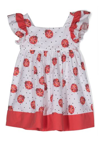 Patachou lady bug-print flared sundress - White