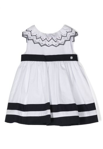 Patachou zigzag-embroidered sleeveless dress - White